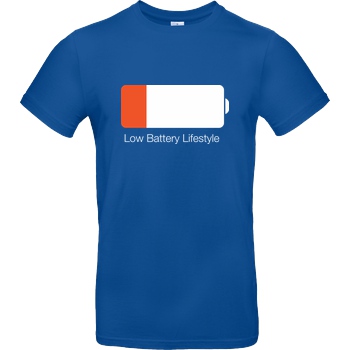 Geek Revolution Low Battery Lifestyle T-Shirt B&C EXACT 190 - Royal Blue