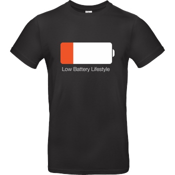 Geek Revolution Low Battery Lifestyle T-Shirt B&C EXACT 190 - Black