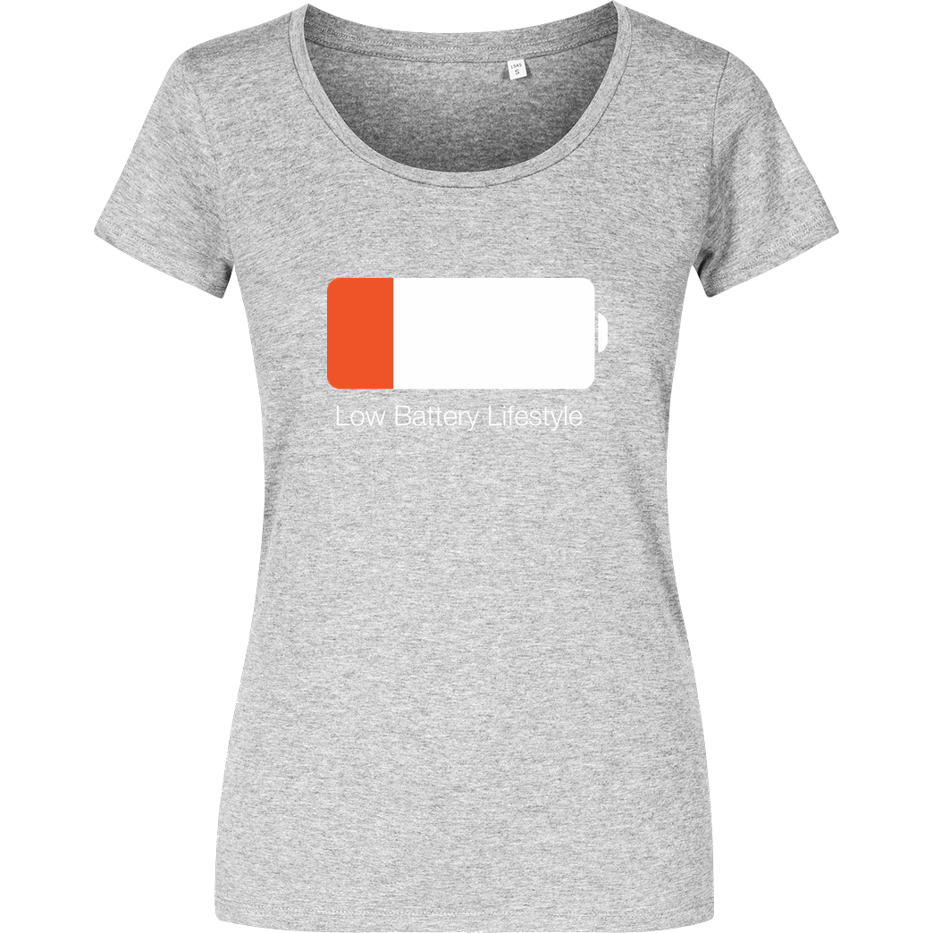Geek Revolution Low Battery Lifestyle T-Shirt Girlshirt heather grey