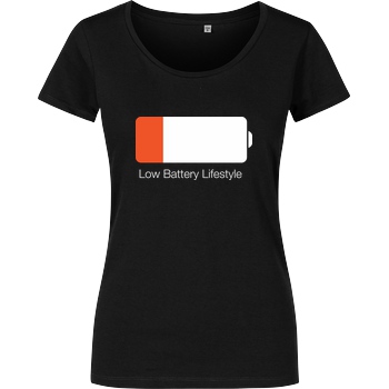 Geek Revolution Low Battery Lifestyle T-Shirt Girlshirt schwarz