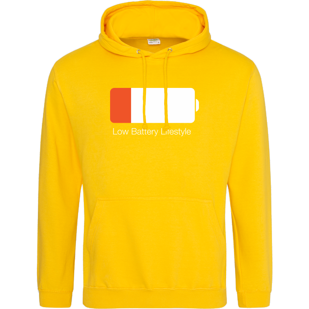 Geek Revolution Low Battery Lifestyle Sweatshirt JH Hoodie - Gelb