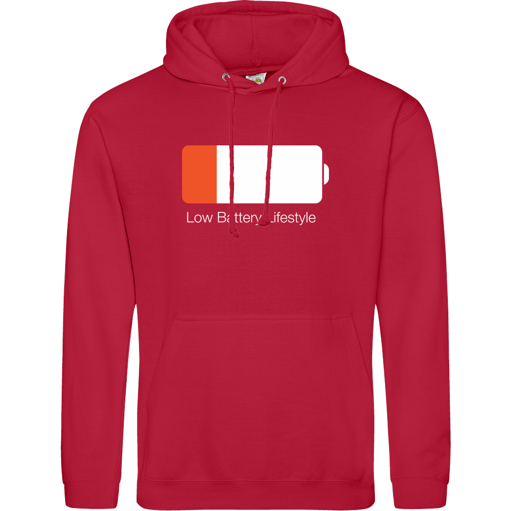 Geek Revolution Low Battery Lifestyle Sweatshirt JH Hoodie - red