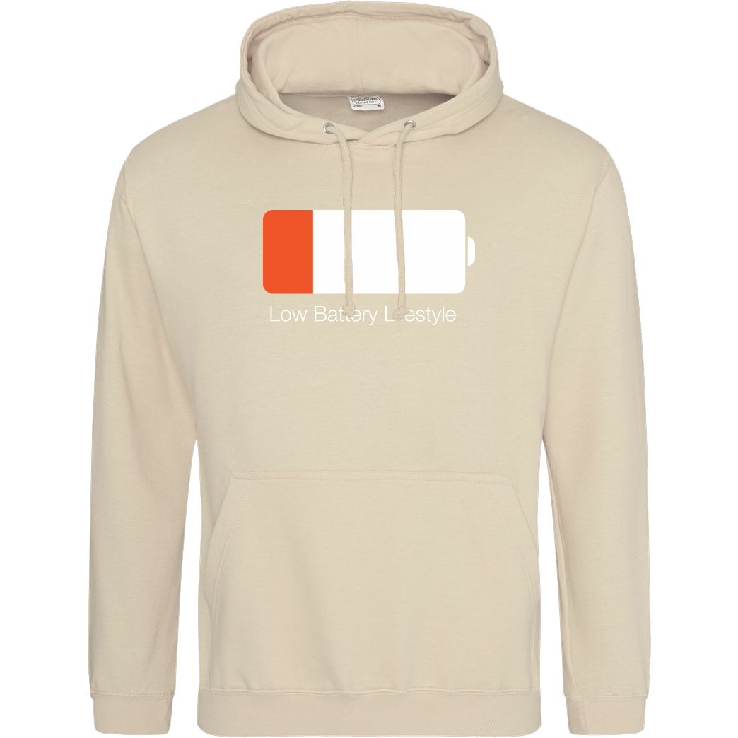 Geek Revolution Low Battery Lifestyle Sweatshirt JH Hoodie - Sand