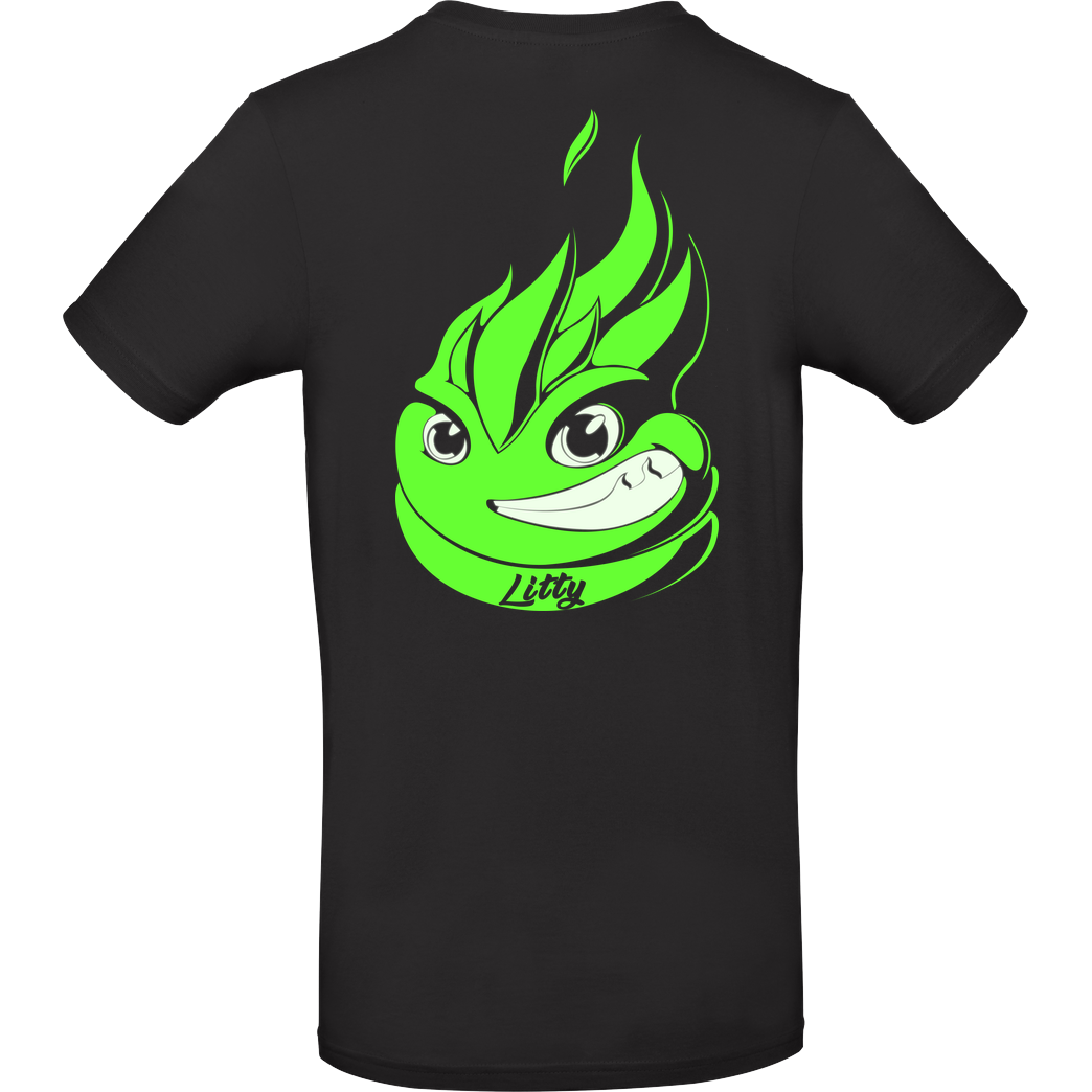 Lucas Lit LucasLit - Neon Glow Litty T-Shirt B&C EXACT 190 - Black