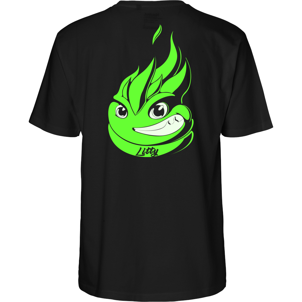 Lucas Lit LucasLit - Neon Glow Litty T-Shirt Fairtrade T-Shirt - black