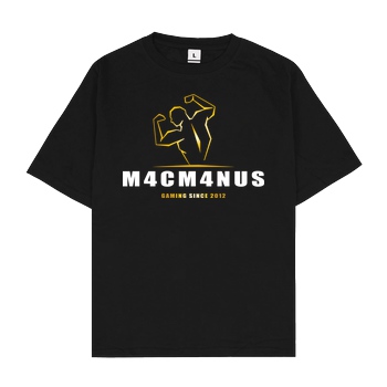 None M4cM4nus - Bizeps Script T-Shirt Oversize T-Shirt - Black