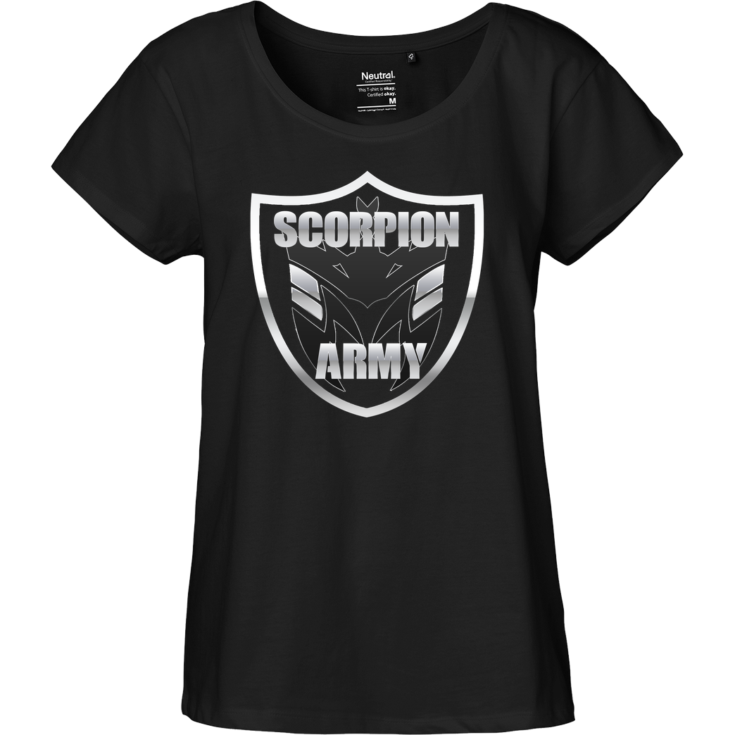 MarcelScorpion MarcelScorpion - Scorpion Army T-Shirt Fairtrade Loose Fit Girlie - black