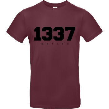 MarselSkorpion MarselSkorpion - 1337 Nation T-Shirt B&C EXACT 190 - Burgundy