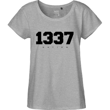 MarselSkorpion MarselSkorpion - 1337 Nation T-Shirt Fairtrade Loose Fit Girlie - heather grey