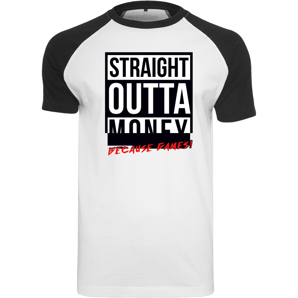 MasterTay MasterTay - Straight outta money (because games) T-Shirt Raglan Tee white