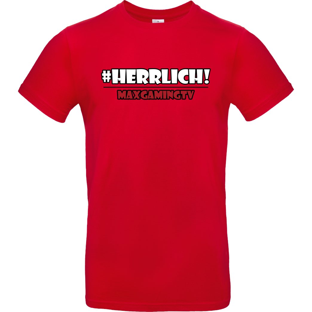 MaxGamingTV MaxGamingTV - #herrlich T-Shirt B&C EXACT 190 - Red