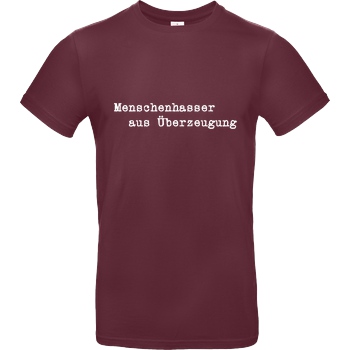 None Menschenhasser T-Shirt B&C EXACT 190 - Burgundy