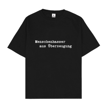 None Menschenhasser T-Shirt Oversize T-Shirt - Black