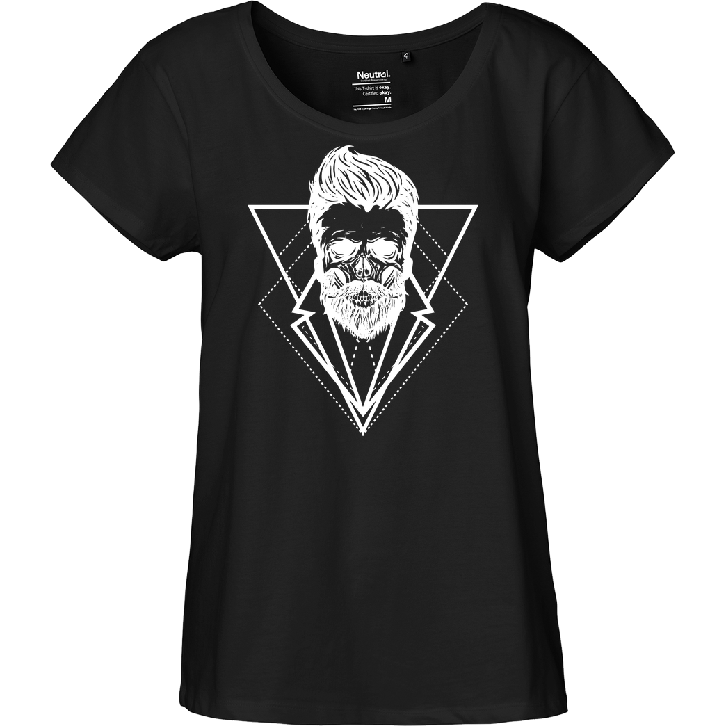 Mien Wayne Mien Wayne - Hipsterskull T-Shirt Fairtrade Loose Fit Girlie - black