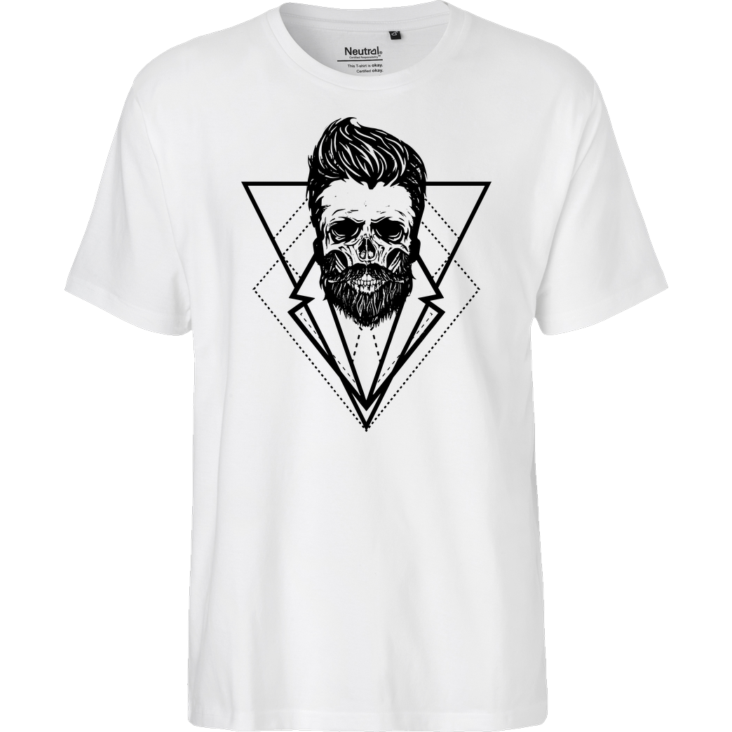 Mien Wayne Mien Wayne - Hipsterskull T-Shirt Fairtrade T-Shirt - white