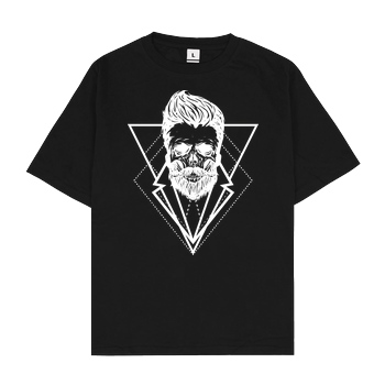 Mien Wayne Mien Wayne - Hipsterskull T-Shirt Oversize T-Shirt - Black