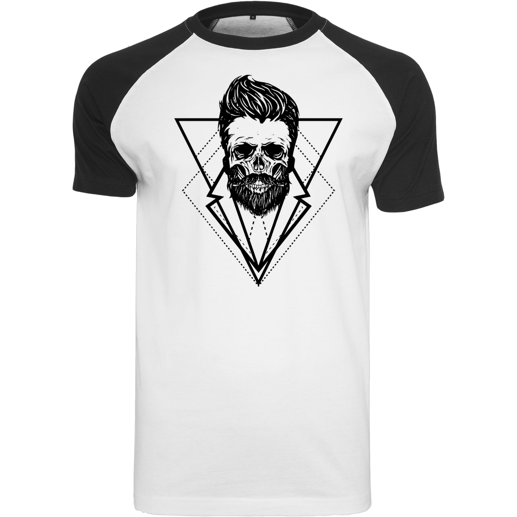 Mien Wayne Mien Wayne - Hipsterskull T-Shirt Raglan Tee white