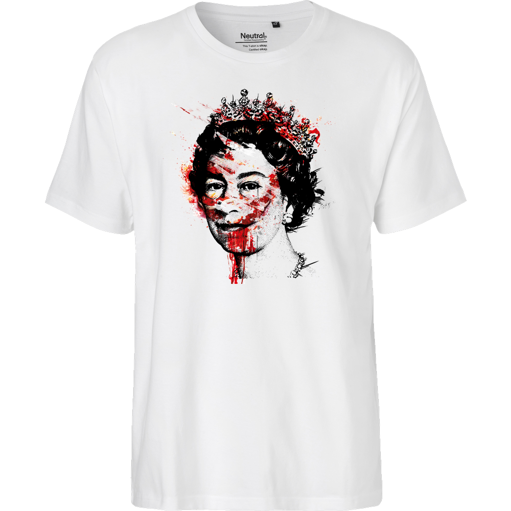 Mien Wayne Mien Wayne - Retro Queen T-Shirt Fairtrade T-Shirt - white