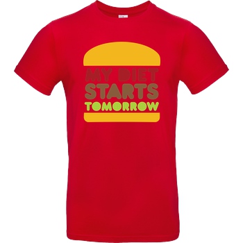 None my diet starts tomorrow T-Shirt B&C EXACT 190 - Red
