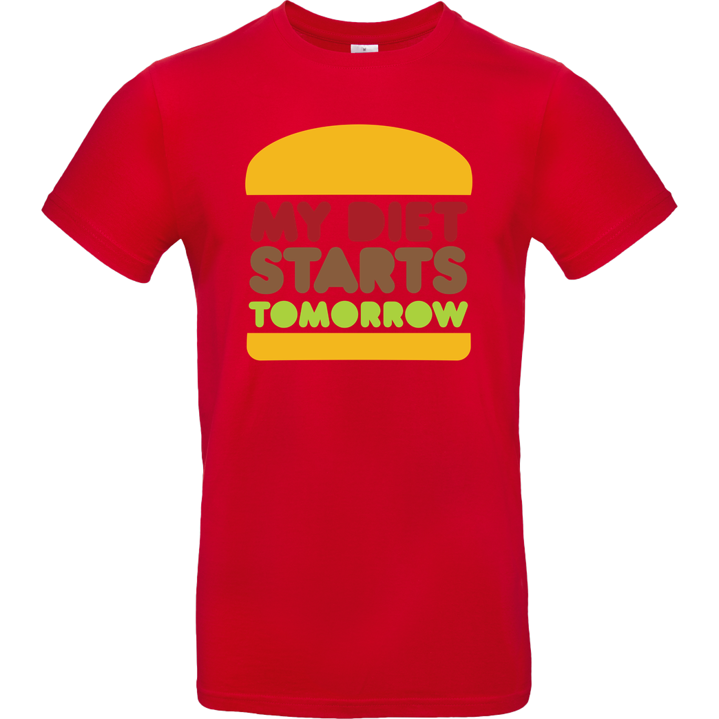 None my diet starts tomorrow T-Shirt B&C EXACT 190 - Red