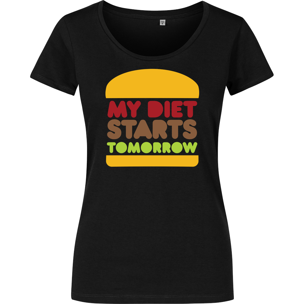 None my diet starts tomorrow T-Shirt Girlshirt schwarz