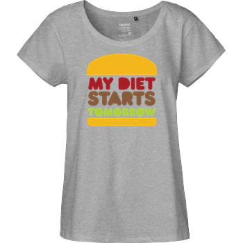 my diet starts tomorrow Fairtrade Loose Fit Girlie - heather grey