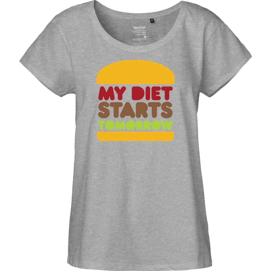 None my diet starts tomorrow T-Shirt Fairtrade Loose Fit Girlie - heather grey