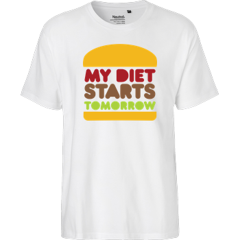 my diet starts tomorrow Fairtrade T-Shirt - white