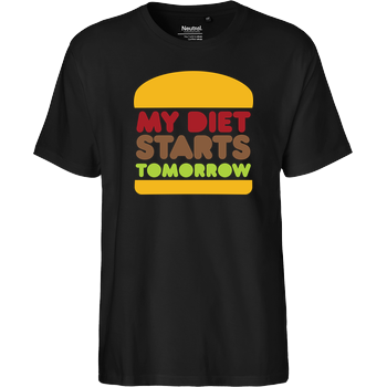 my diet starts tomorrow Fairtrade T-Shirt - black