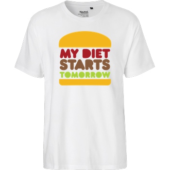 None my diet starts tomorrow T-Shirt Fairtrade T-Shirt - white