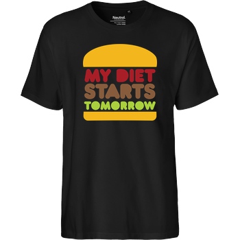 None my diet starts tomorrow T-Shirt Fairtrade T-Shirt - black