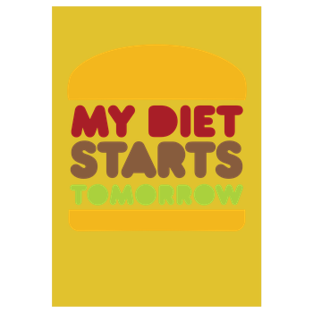 my diet starts tomorrow Art Print yellow