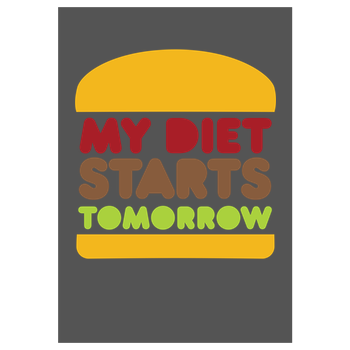 my diet starts tomorrow Art Print grey