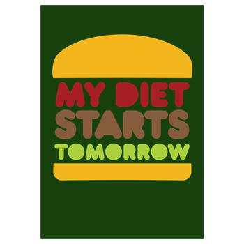 my diet starts tomorrow Art Print green