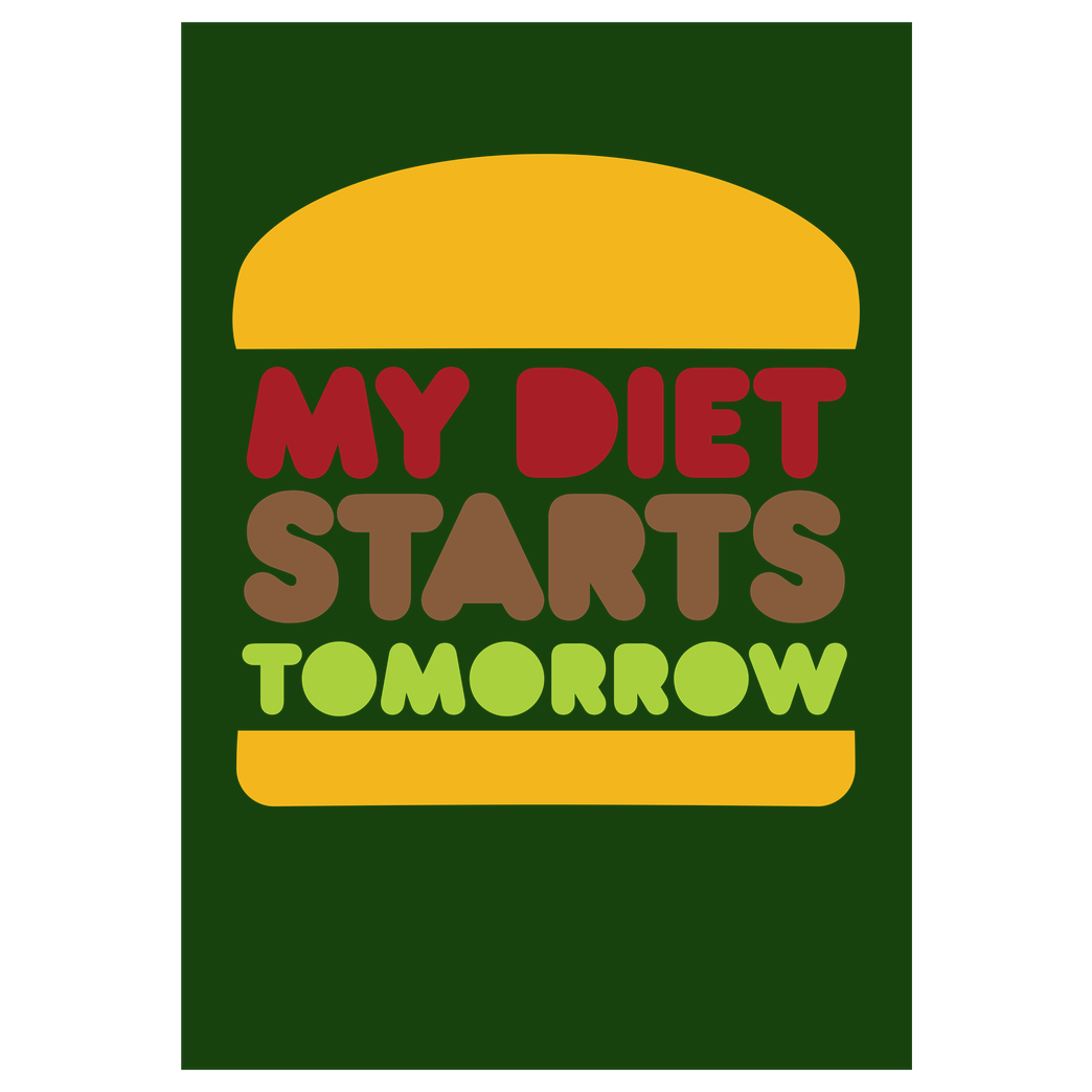 None my diet starts tomorrow Druck Art Print green