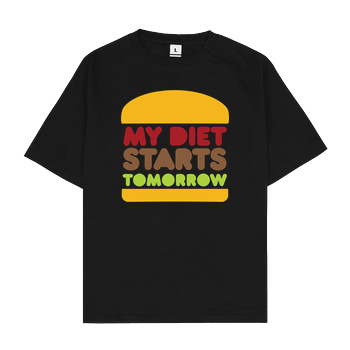 my diet starts tomorrow Oversize T-Shirt - Black