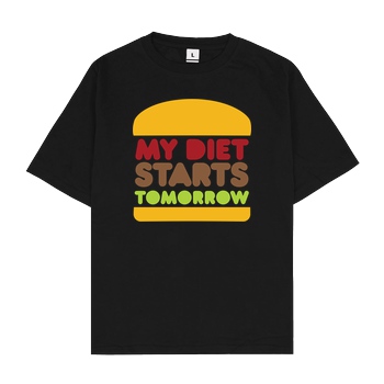 None my diet starts tomorrow T-Shirt Oversize T-Shirt - Black