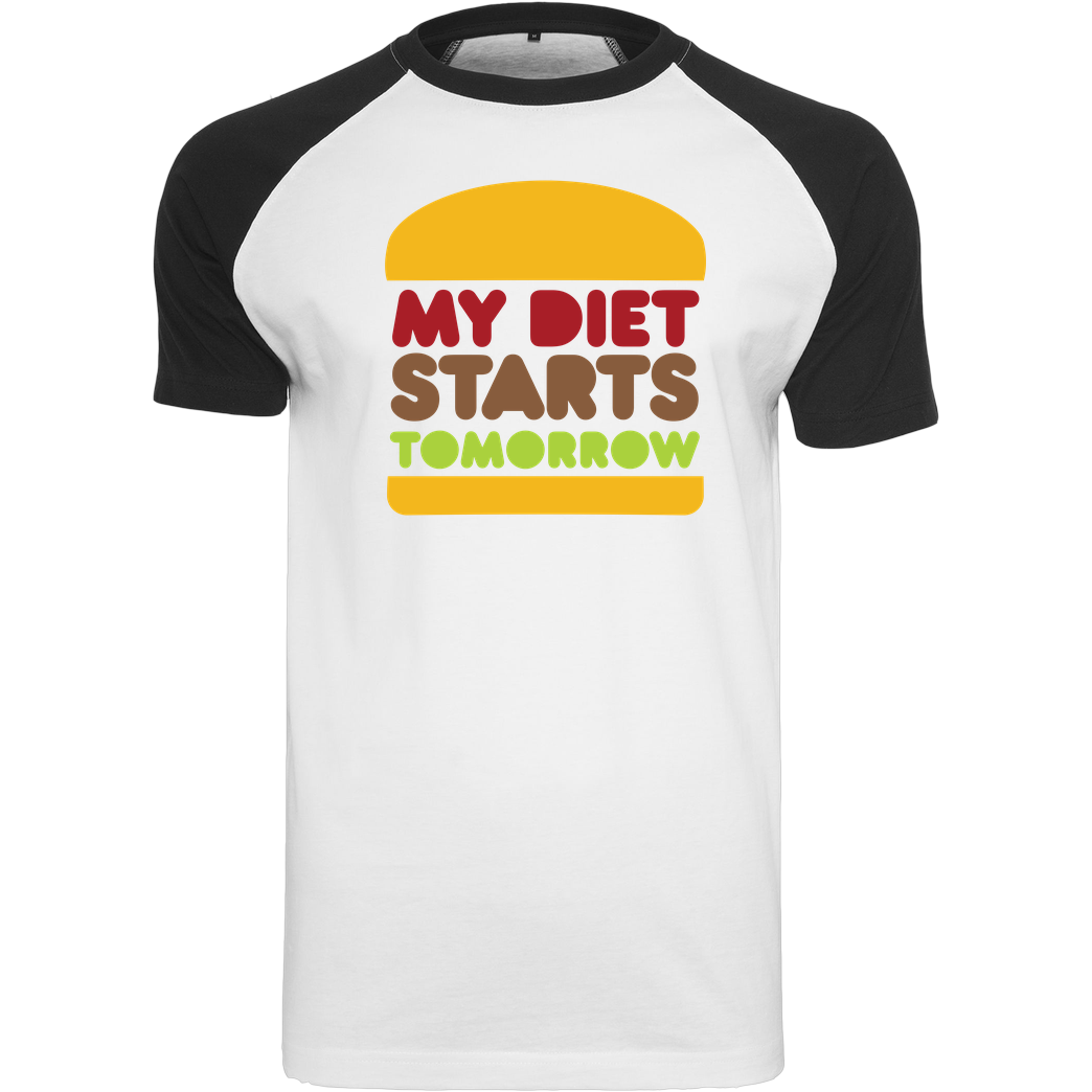None my diet starts tomorrow T-Shirt Raglan Tee white
