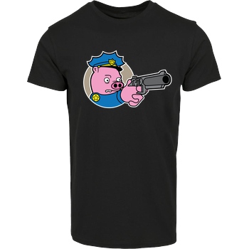 Geek Revolution Piggy Cop T-Shirt House Brand T-Shirt - Black