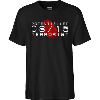 Potentieller 08/15 Terrorist Fairtrade T-Shirt - black