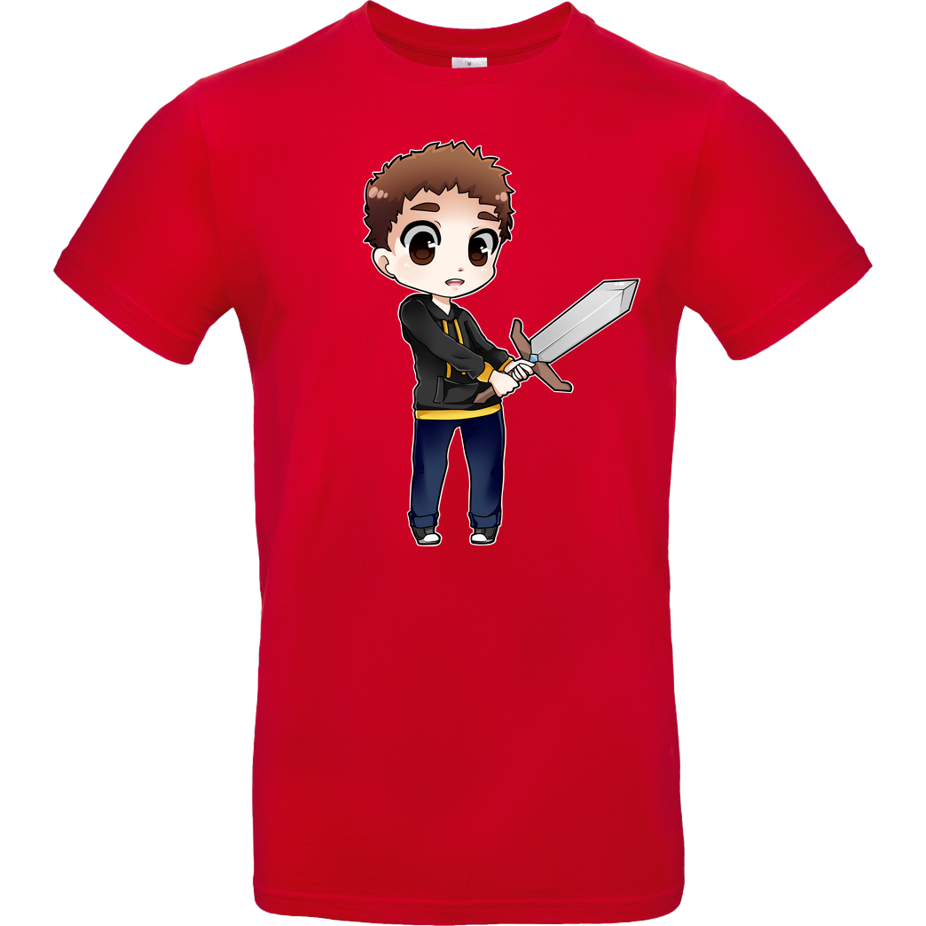 Poxari Poxari - Chibi mit Schwert T-Shirt B&C EXACT 190 - Red