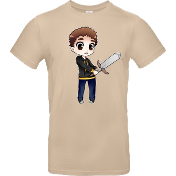 Poxari Poxari - Chibi mit Schwert T-Shirt B&C EXACT 190 - Sand