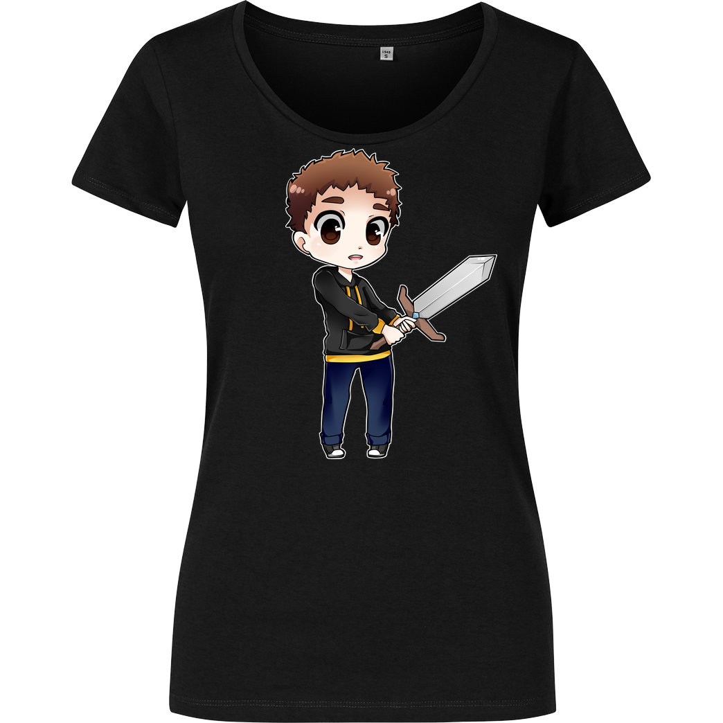 Poxari Poxari - Chibi mit Schwert T-Shirt Girlshirt schwarz