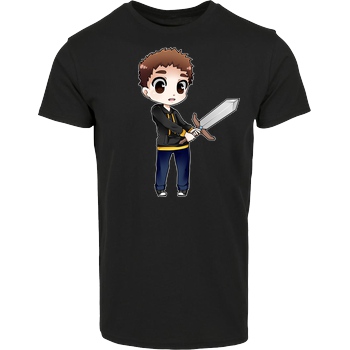 Poxari Poxari - Chibi mit Schwert T-Shirt House Brand T-Shirt - Black