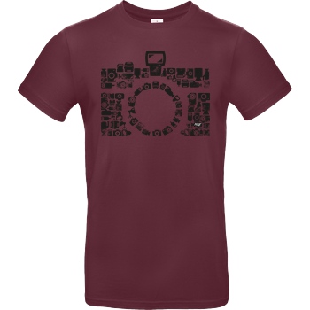 FilmenLernen.de Retro Icon Cam T-Shirt B&C EXACT 190 - Burgundy