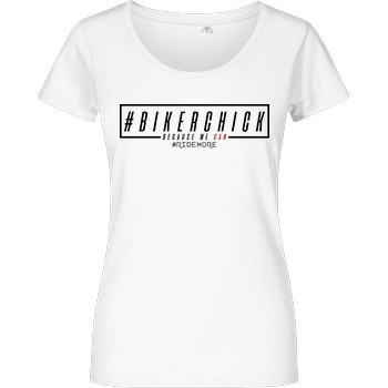 Ride-More Ridemore - #BikerChick T-Shirt Girlshirt weiss