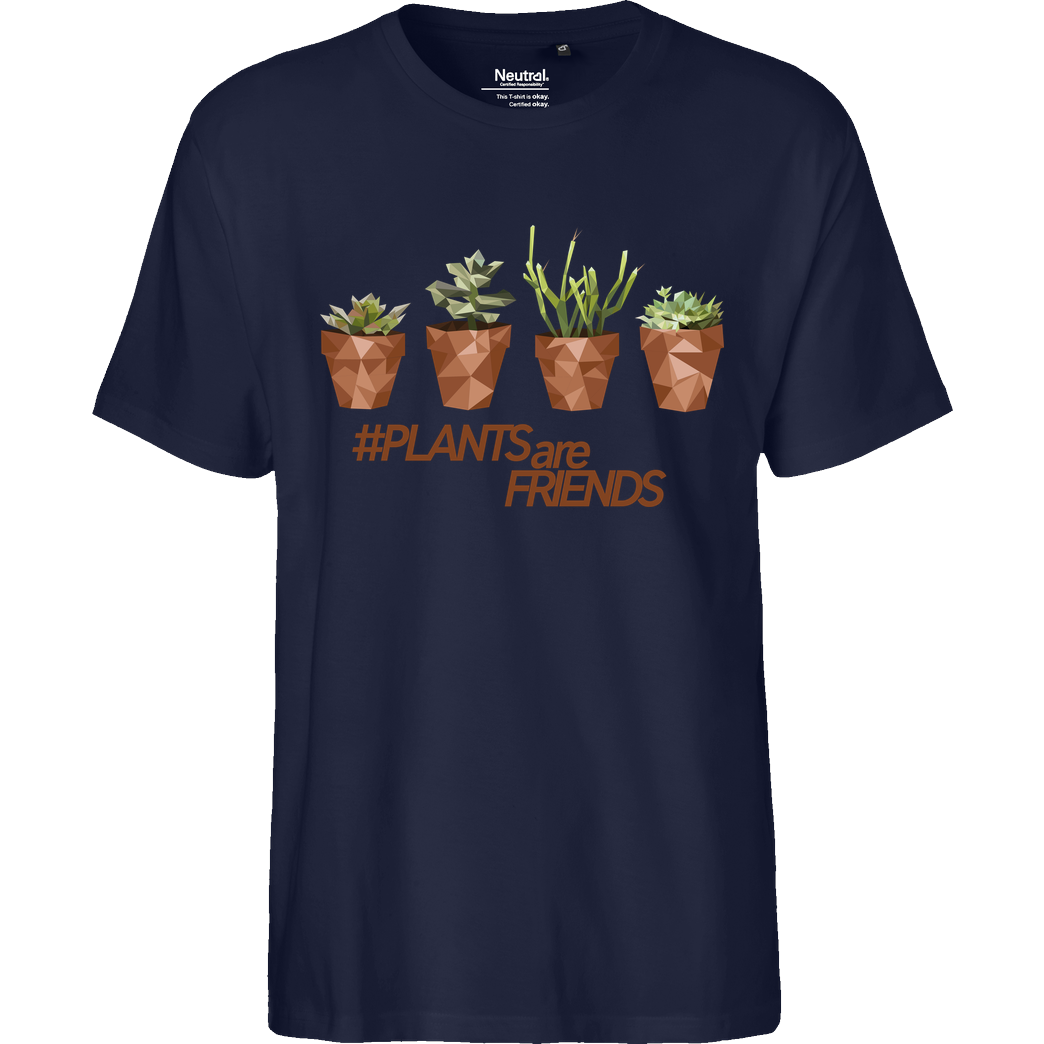 scallysche Scallysche - Plants Pots T-Shirt Fairtrade T-Shirt - navy