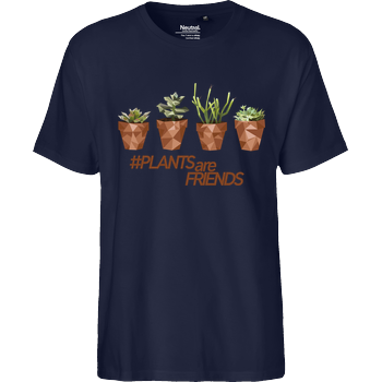 Scallysche - Plants Pots Fairtrade T-Shirt - navy