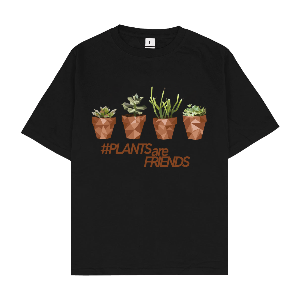 scallysche Scallysche - Plants Pots T-Shirt Oversize T-Shirt - Black