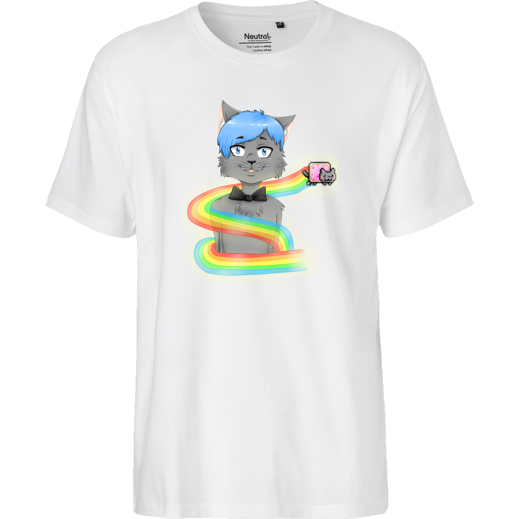 Selbstgespräch Selbstgespräch - Nyan T-Shirt Fairtrade T-Shirt - white